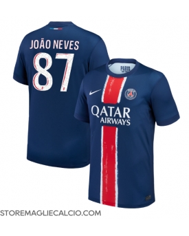 Paris Saint-Germain Joao Neves #87 Maglia Gara Casa Repliche 2024-25 Maniche Corte